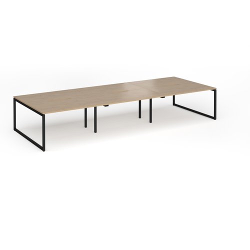 Connex+ Triple Back-to-Back Desk 4200x1600mm Black O-Frame/Kendal Oak Top HCO4216-K-KO