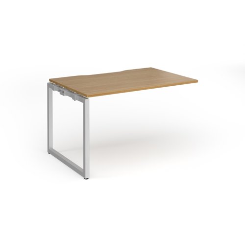 Connex+ Single Add-On Desk 1200x800x725mm Silver O-Frame/Oak Top HCO128-AB-S-O