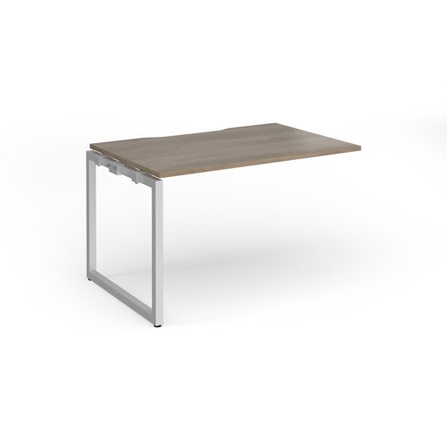 Connex+ Single Add-On Desk 1200x800x725mm Silver O-Frame/Grey Nebraska Oak Top HCO128-AB-S-NO