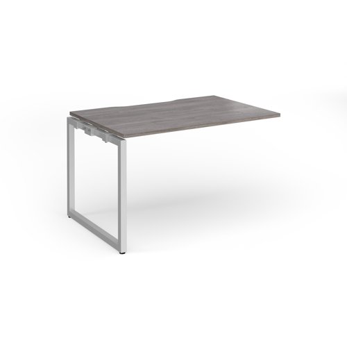 Connex+ Single Add-On Desk 1200x800x725mm Silver O-Frame/Grey Oak Top HCO128-AB-S-GO