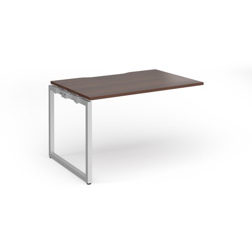 Connex+ Single Add-On Desk 1200x800x725mm Silver O-Frame/Walnut Top HCO128-AB-S-W