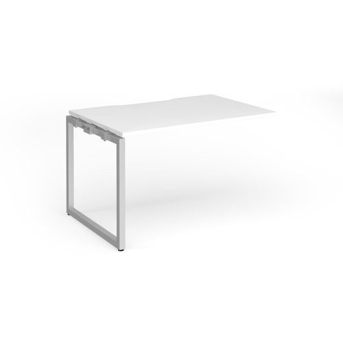 Connex+ Single Add-On Desk 1200x800x725mm Silver O-Frame/White Top HCO128-AB-S-WH