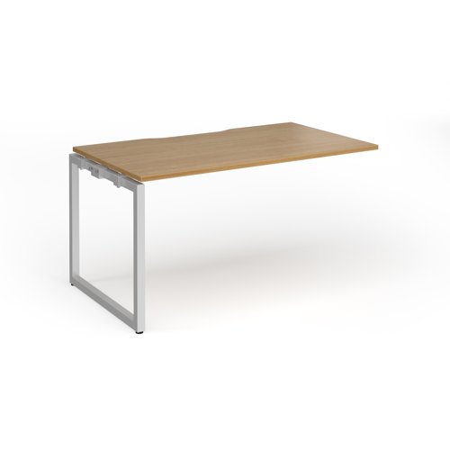 Connex+ Single Add-On Desk 1400x800x725mm Silver O-Frame/Oak Top HCO148-AB-S-O