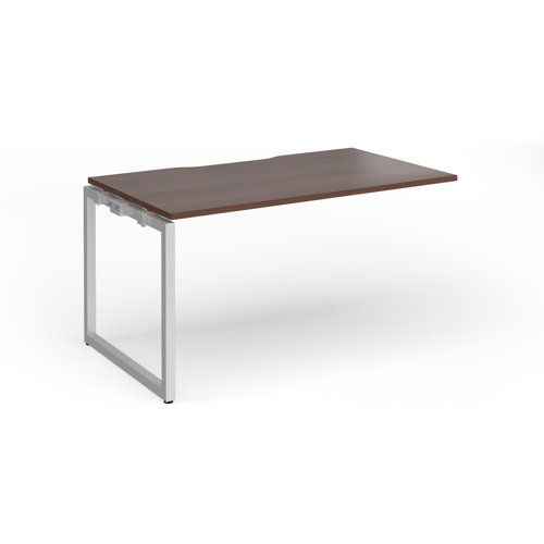 Connex+ Single Add-On Desk 1400x800x725mm Silver O-Frame/Walnut Top HCO148-AB-S-W