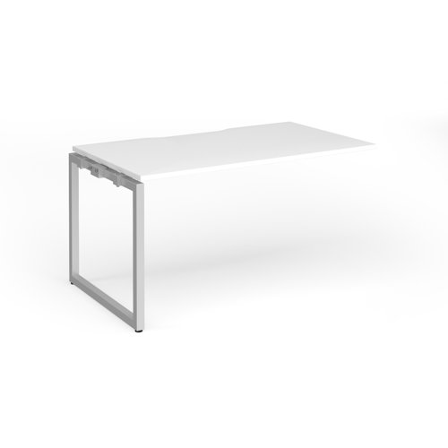 Connex+ Single Add-On Desk 1400x800x725mm Silver O-Frame/White Top HCO148-AB-S-WH