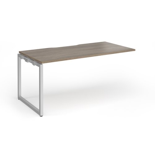 Connex+ Single Add-On Desk 1600x800x725mm Silver O-Frame/Grey Nebraska Oak Top HCO168-AB-S-NO