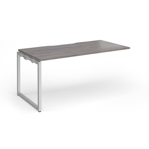 Connex+ Single Add-On Desk 1600x800x725mm Silver O-Frame/Grey Oak Top HCO168-AB-S-GO
