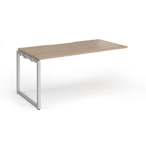 Connex+ Single Add-On Desk 1600x800x725mm Silver O-Frame/Kendal Oak Top HCO168-AB-S-KO
