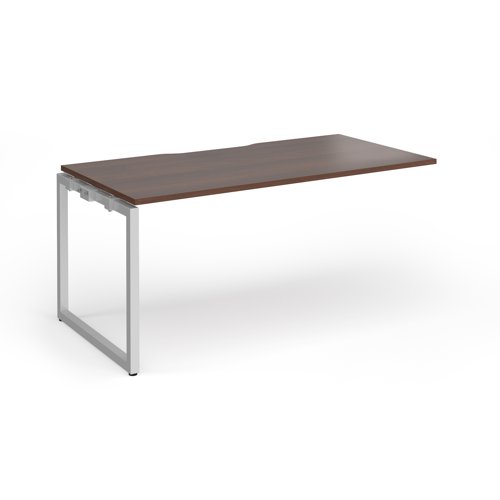 Connex+ Single Add-On Desk 1600x800x725mm Silver O-Frame/Walnut Top HCO168-AB-S-W