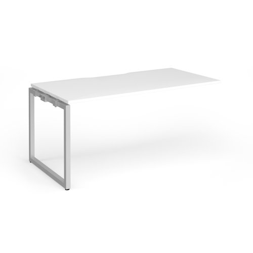 Connex+ Single Add-On Desk 1600x800x725mm Silver O-Frame/White Top HCO168-AB-S-WH
