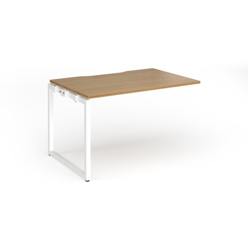 Connex+ Single Add-On Desk 1200x800x725mm White O-Frame/Oak Top HCO128-AB-WH-O