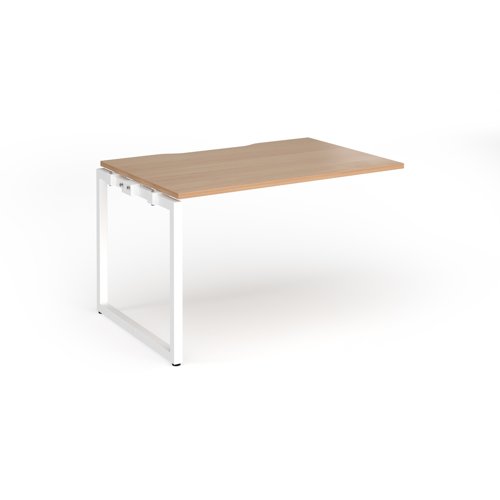 Connex+ Single Add-On Desk 1200x800x725mm White O-Frame/Beech Top HCO128-AB-WH-B