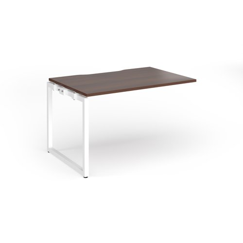Connex+ Single Add-On Desk 1200x800x725mm White O-Frame/Walnut Top HCO128-AB-WH-W
