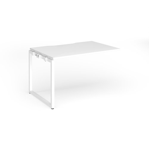 Connex+ Single Add-On Desk 1200x800x725mm White O-Frame/White Top HCO128-AB-WH-WH