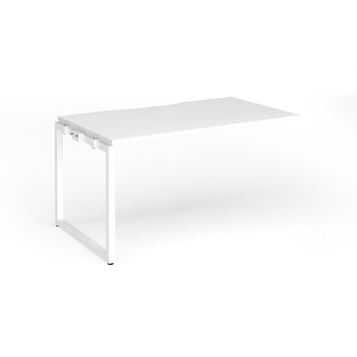 Connex+ Single Add-On Desk 1400x800x725mm White O-Frame/White Top HCO148-AB-WH-WH
