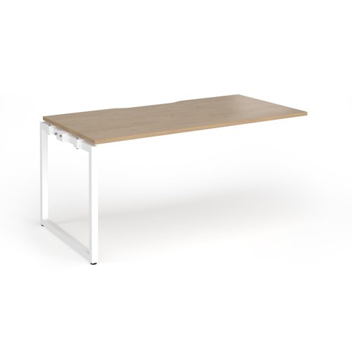 Connex+ Single Add-On Desk 1600x800x725mm White O-Frame/Kendal Oak Top HCO168-AB-WH-KO