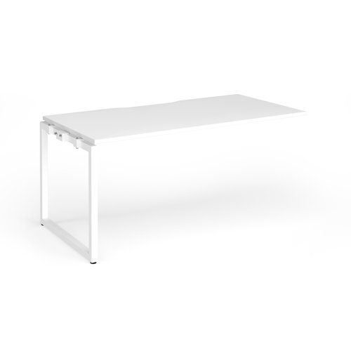 Connex+ Single Add-On Desk 1600x800x725mm White O-Frame/White Top HCO168-AB-WH-WH