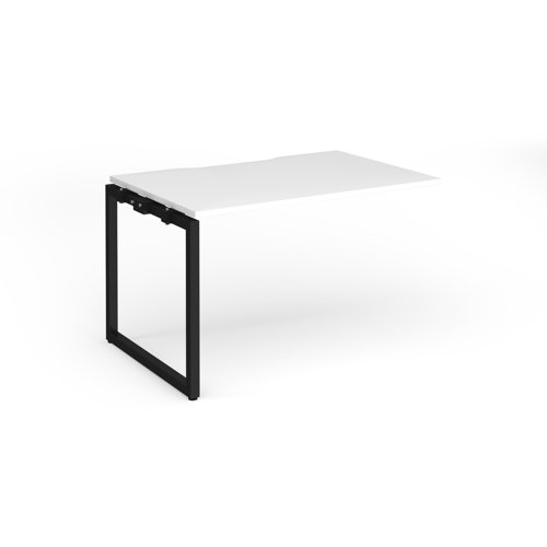 Connex+ Single Add-On Desk 1200x800x725mm Black O-Frame/White Top HCO128-AB-K-WH