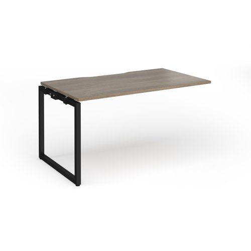 Connex+ Single Add-On Desk 1400x800x725mm Black O-Frame/Grey Nebraska Oak Top HCO148-AB-K-NO