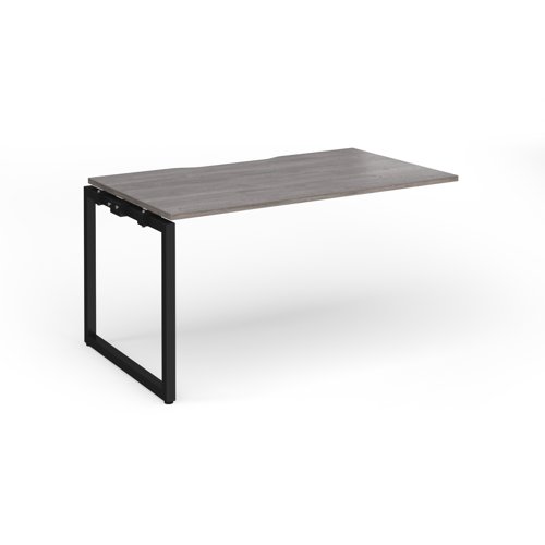 Connex+ Single Add-On Desk 1400x800x725mm Black O-Frame/Grey Oak Top HCO148-AB-K-GO