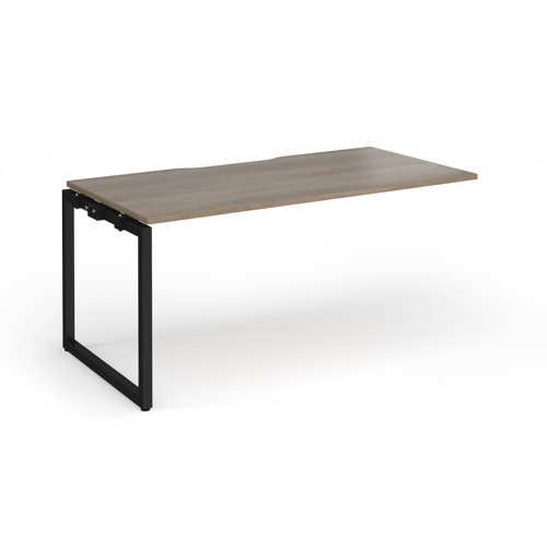Connex+ Single Add-On Desk 1600x800x725mm Black O-Frame/Grey Nebraska Oak Top HCO168-AB-K-NO