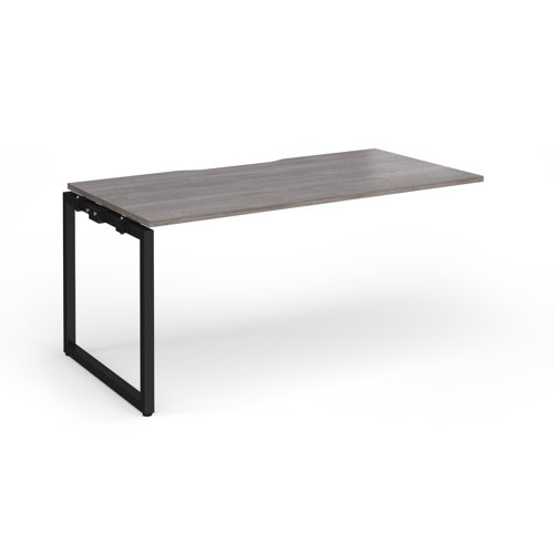 Connex+ Single Add-On Desk 1600x800x725mm Black O-Frame/Grey Oak Top HCO168-AB-K-GO