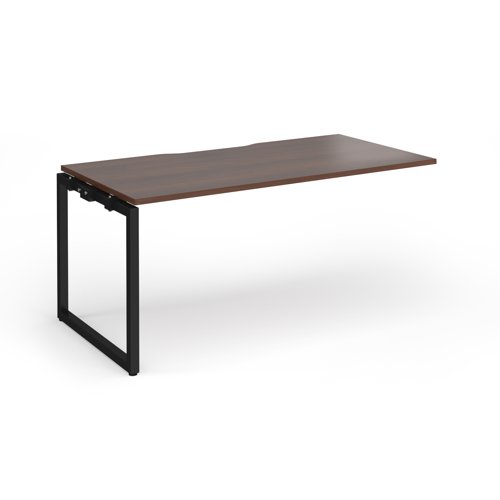 Connex+ Single Add-On Desk 1600x800x725mm Black O-Frame/Walnut Top HCO168-AB-K-W