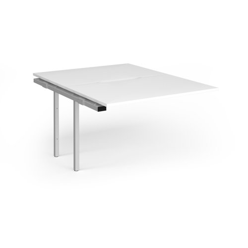 Connex+ Back-to-Back Add-On Desk 1200x1600x725mm Silver O-Frame/White Top HCO1216-AB-S-WH