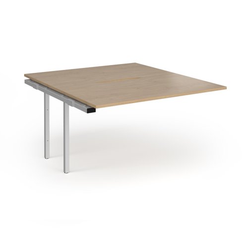Connex+ Back-to-Back Add-On Desk 1400x1600x725mm Silver O-Frame/Kendal Oak Top HCO1416-AB-S-KO