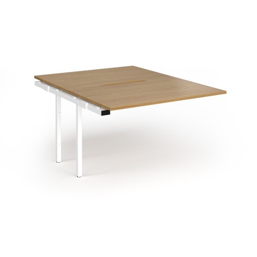 Connex+ Back-to-Back Add-On Desk 1200x1600x725mm White O-Frame/Oak Top HCO1216-AB-WH-O