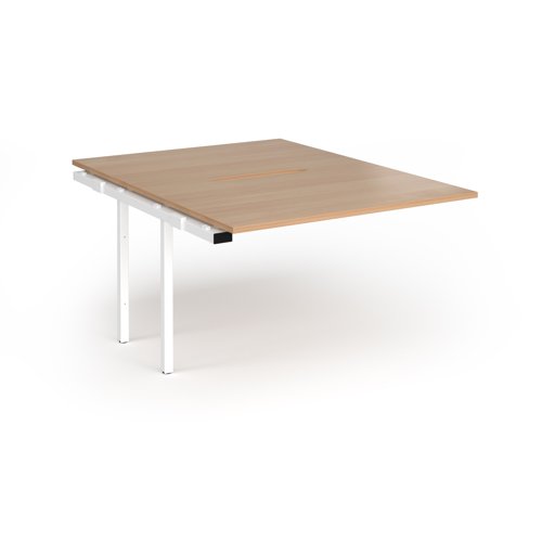 Connex+ Back-to-Back Add-On Desk 1200x1600x725mm White O-Frame/Beech Top HCO1216-AB-WH-B