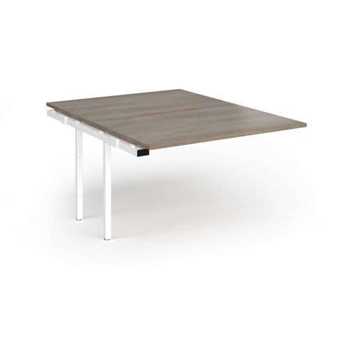 Connex+ Back-to-Back Add-On Desk 1200x1600x725mm White O-Frame/Nebraska Oak Top HCO1216-AB-WH-NO