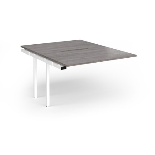 Connex+ Back-to-Back Add-On Desk 1200x1600x725mm White O-Frame/Grey Oak Top HCO1216-AB-WH-GO