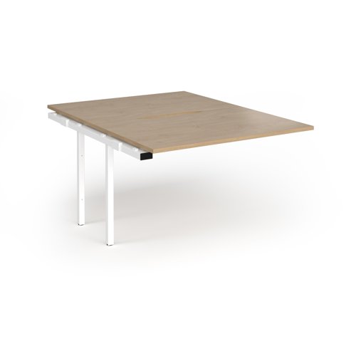 Connex+ Back-to-Back Add-On Desk 1200x1600x725mm White O-Frame/Kendal Oak Top HCO1216-AB-WH-KO