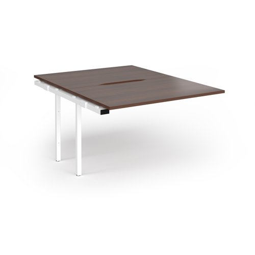 Connex+ Back-to-Back Add-On Desk 1200x1600x725mm White O-Frame/Walnut Top HCO1216-AB-WH-W