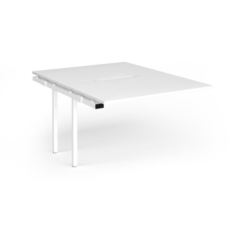 Connex+ Back-to-Back Add-On Desk 1200x1600x725mm White O-Frame/White Top HCO1216-AB-WH-WH