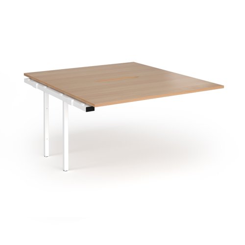 Connex+ Back-to-Back Add-On Desk 1400x1600x725mm White O-Frame/Beech Top HCO1416-AB-WH-B