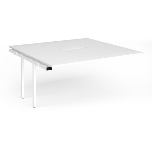 Connex+ Back-to-Back Add-On Desk 1600x1600x725mm White O-Frame/White Top HCO1616-AB-WH-WH