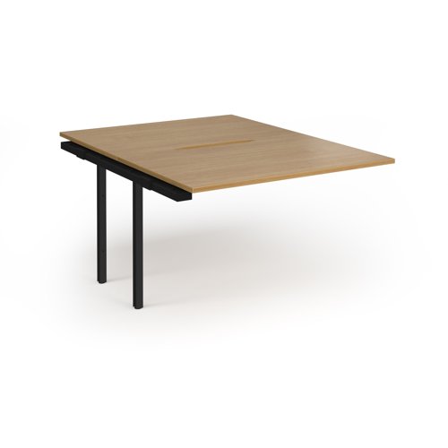 Connex+ Back-to-Back Add-On Desk 1200x1600x725mm Black O-Frame/Oak Top HCO1216-AB-K-O