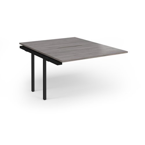 Connex+ Back-to-Back Add-On Desk 1200x1600x725mm Black O-Frame/Grey Oak Top HCO1216-AB-K-GO