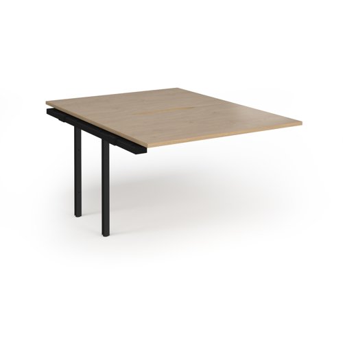 Connex+ Back-to-Back Add-On Desk 1200x1600x725mm Black O-Frame/Kendal Oak Top HCO1216-AB-K-KO