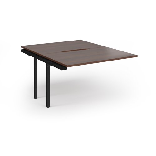Connex+ Back-to-Back Add-On Desk 1200x1600x725mm Black O-Frame/Walnut Top HCO1216-AB-K-W