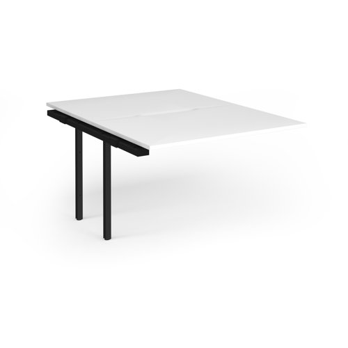 Connex+ Back-to-Back Add-On Desk 1200x1600x725mm Black O-Frame/White Top HCO1216-AB-K-WH