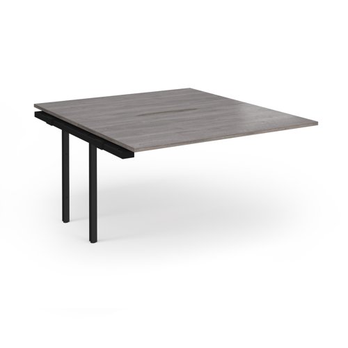 Connex+ Back-to-Back Add-On Desk 1400x1600x725mm Black O-Frame/Grey Oak Top HCO1416-AB-K-GO
