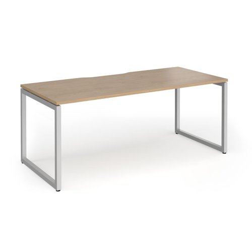 Connex+ Single Desk 1800x800mm Silver O-Frame/Kendal Oak Top HCO188-S-KO