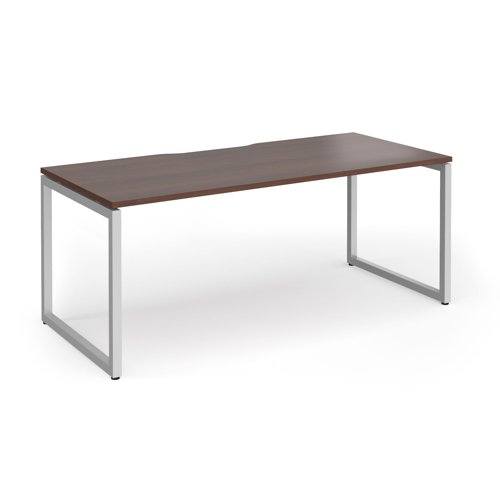 Connex+ Single Desk 1800x800mm Silver O-Frame/Walnut Top HCO188-S-W