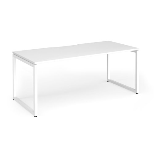 Connex+ Single Desk 1800x800mm White O-Frame/White Top HCO188-WH-WH