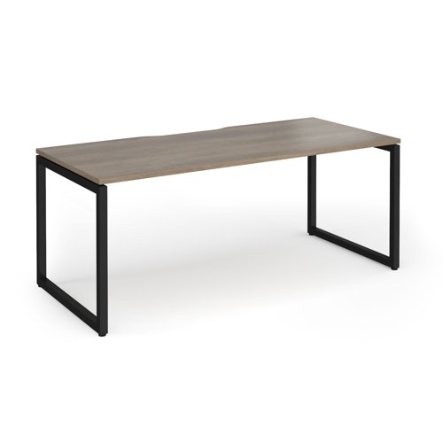 Connex+ Single Desk 1800x800mm Black O-Frame/Grey Nebraska Oak Top HCO188-K-NO