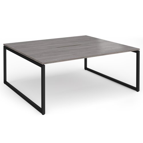 Connex+ Back-to-Back Desk 1800x1600mm Black O-Frame/Grey Oak Top HCO1816-K-GO
