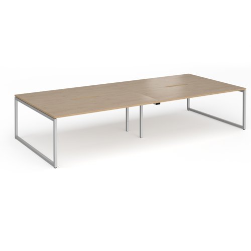 Connex+ Double Back-to-Back Desk 3600x1600mm Silver O-Frame/Kendal Oak Top HCO36L16-S-KO